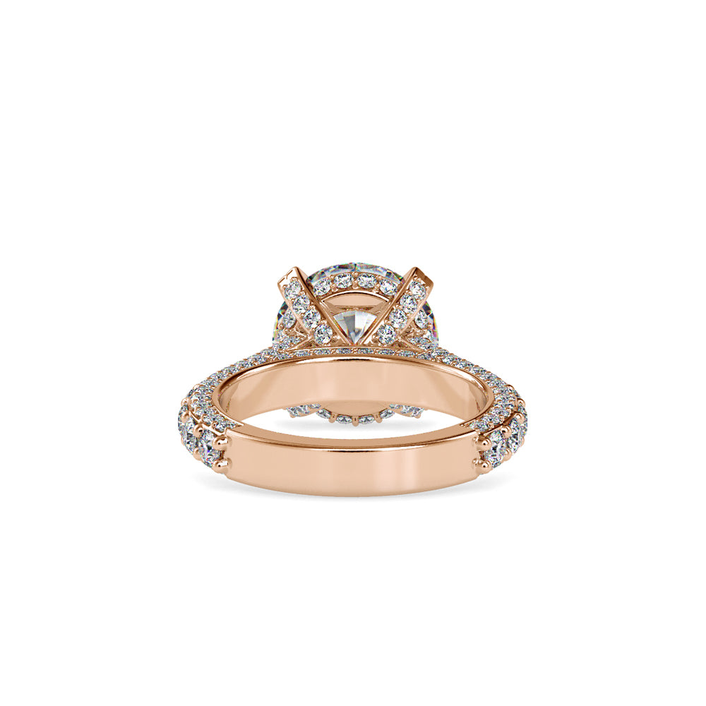SKU: 0050 (14K) Diamond Embrace Solitair Engagment Ring in Rose Gold.