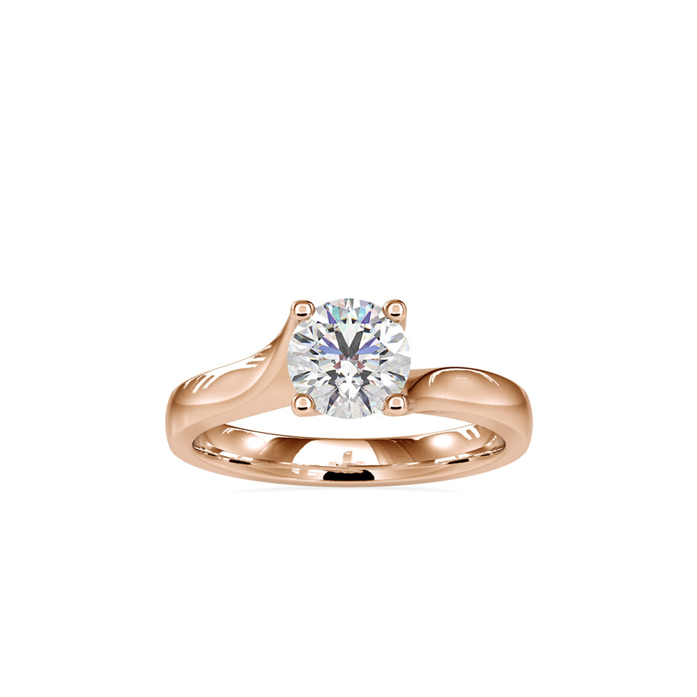 SKU: 0051 (22K) Twisted Shank Solitaire Engagment Ring in Rose Gold.