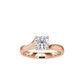 SKU: 0051 (18K) Twisted Shank Solitaire Engagment Ring in Rose Gold.