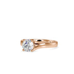 SKU: 0051 (14K) Twisted Shank Solitaire Engagment Ring in Rose Gold.