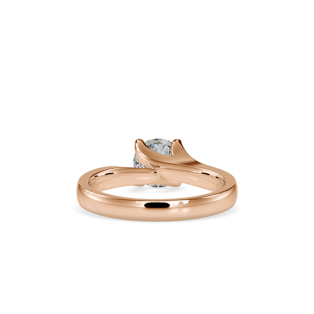 SKU: 0051 (22K) Twisted Shank Solitaire Engagment Ring in Rose Gold.