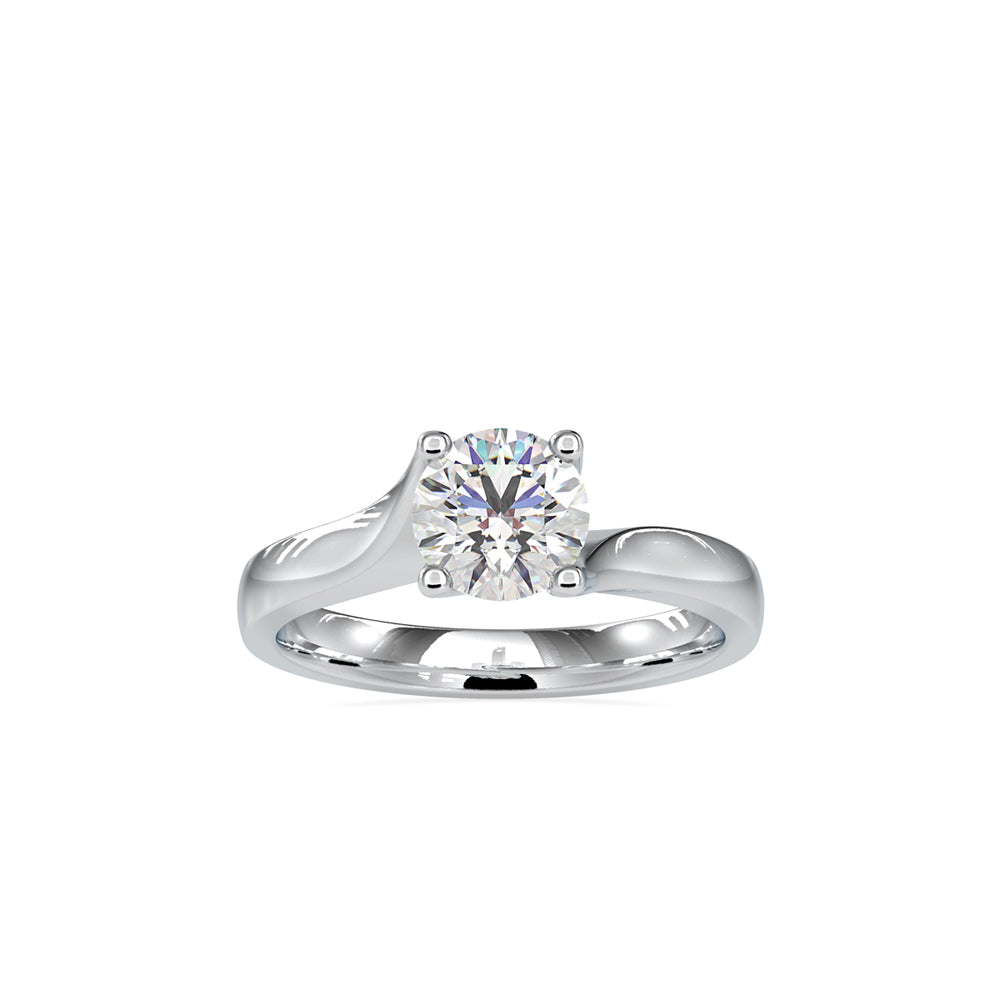 SKU: 0051 (10K) Twisted Shank Solitaire Engagment Ring in Rose Gold.