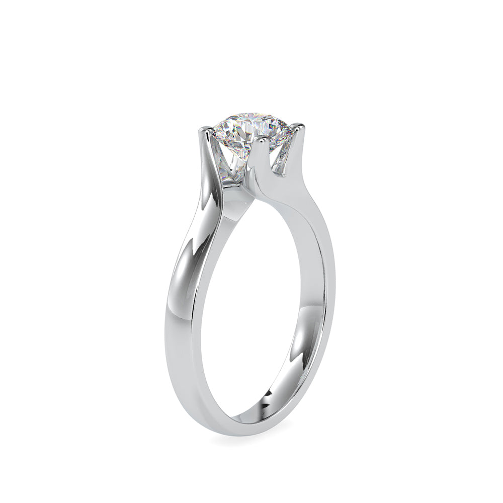 SKU: 0051 (14K) Twisted Shank Solitaire Engagment Ring in Rose Gold.