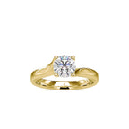 SKU: 0051 (14K) Twisted Shank Solitaire Engagment Ring in Rose Gold.