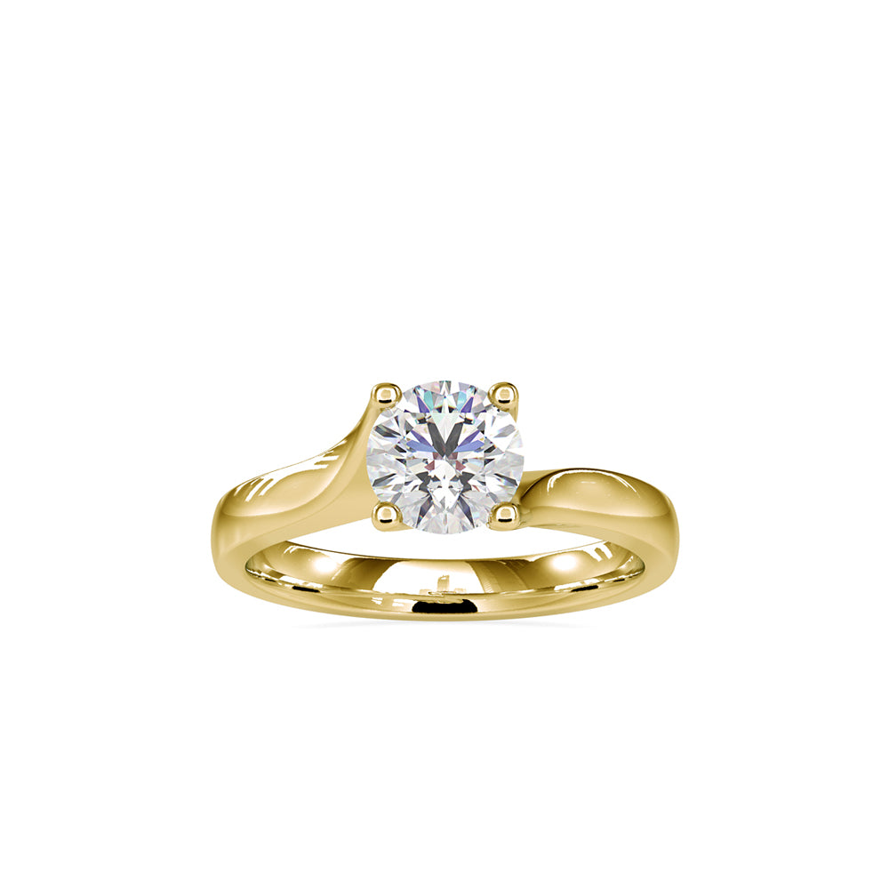 SKU: 0051 (10K) Twisted Shank Solitaire Engagment Ring in Rose Gold.