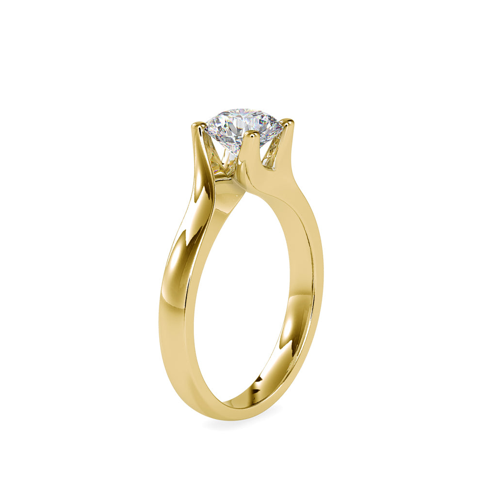 SKU: 0051 (10K) Twisted Shank Solitaire Engagment Ring in Rose Gold.