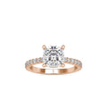 SKU: 0052 (18K) Cushion Diamond Classic Engagment Ring in Rose Gold.