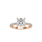 SKU: 0052 (18K) Cushion Diamond Classic Engagment Ring in Rose Gold.