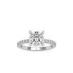 SKU: 0052 (10K) Cushion Diamond Classic Engagment Ring in Rose Gold.