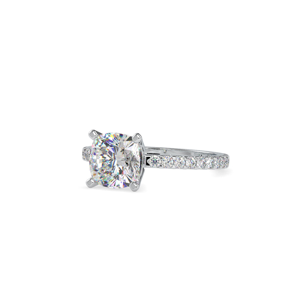 SKU: 0052 (22K) Cushion Diamond Classic Engagment Ring in Rose Gold.