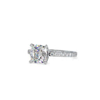 SKU: 0052 (14K) Cushion Diamond Classic Engagment Ring in Rose Gold.