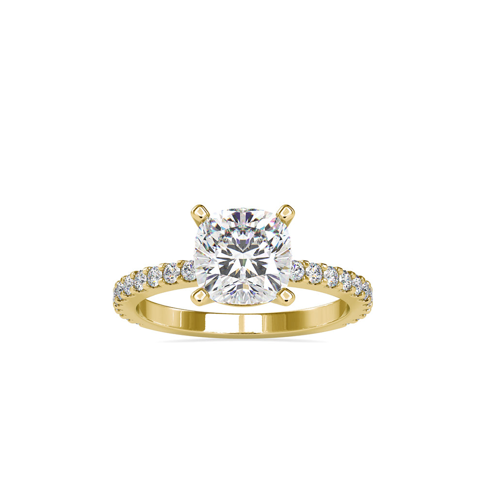 SKU: 0052 (22K) Cushion Diamond Classic Engagment Ring in Rose Gold.