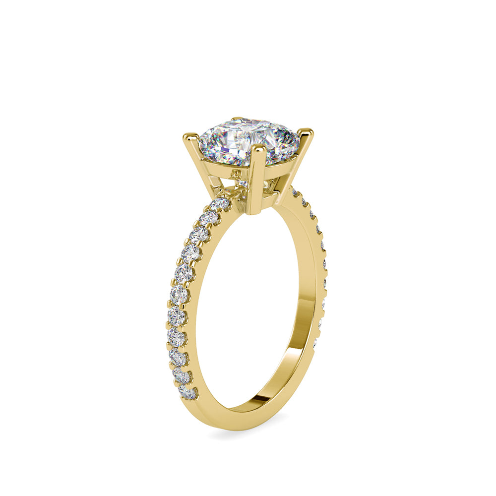 SKU: 0052 (22K) Cushion Diamond Classic Engagment Ring in Rose Gold.