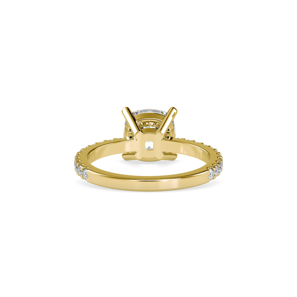 SKU: 0052 (10K) Cushion Diamond Classic Engagment Ring in Rose Gold.