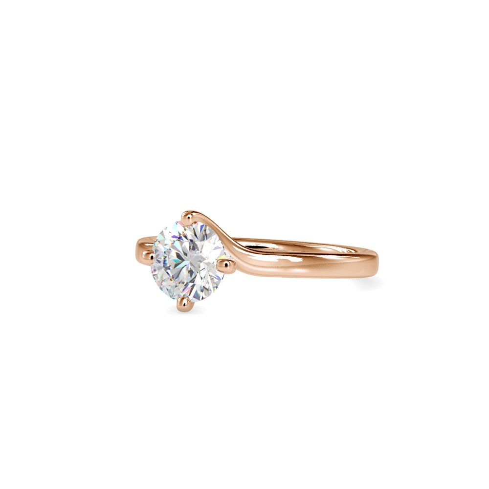 SKU: 0053 (14K) Twisted Shank Solitaire Engagment Ring in Rose Gold.