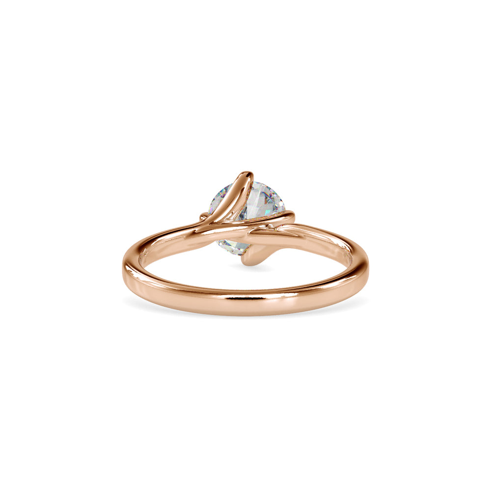SKU: 0053 (22K) Twisted Shank Solitaire Engagment Ring in Rose Gold.