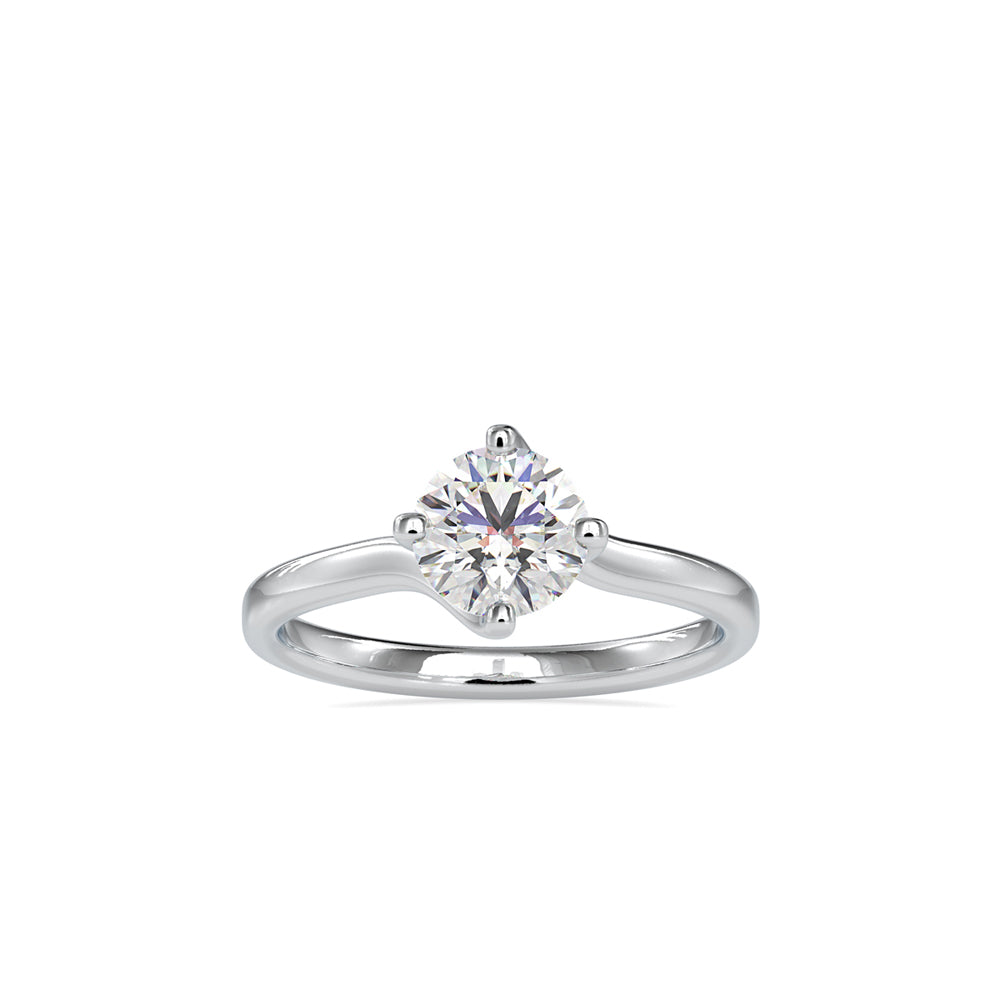 SKU: 0053 (10K) Twisted Shank Solitaire Engagment Ring in Rose Gold.