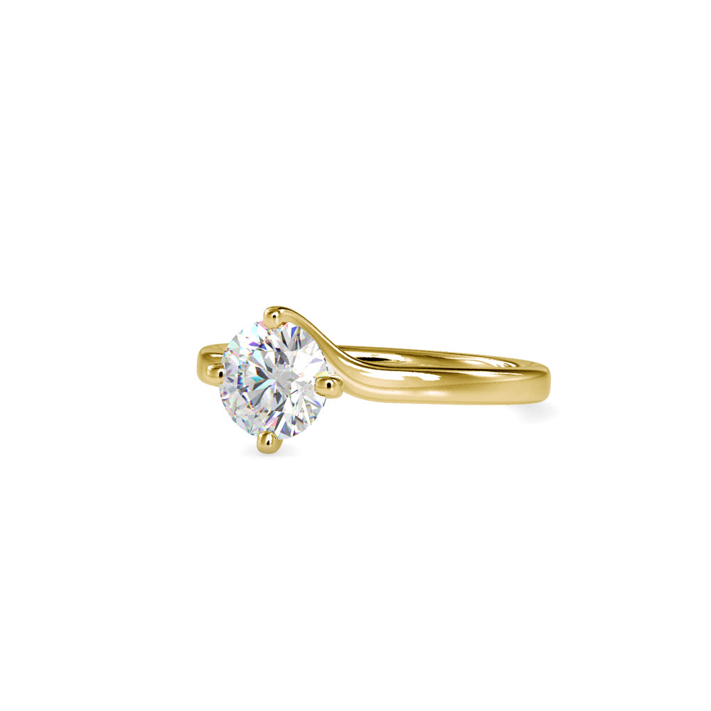 SKU: 0053 (14K) Twisted Shank Solitaire Engagment Ring in Rose Gold.