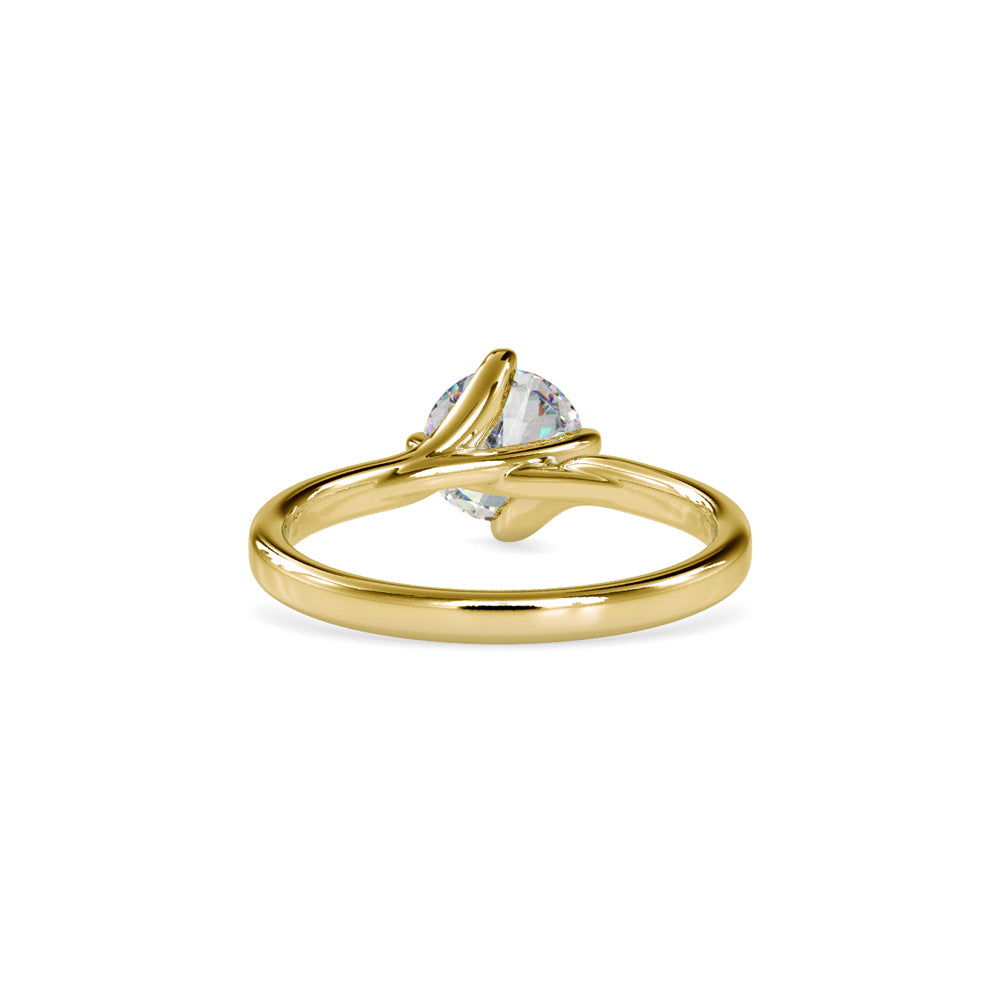 SKU: 0053 (14K) Twisted Shank Solitaire Engagment Ring in Rose Gold.