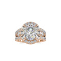 SKU: 0054 (10K) Split Shank Oval Halo Engagment Ring in Rose Gold.