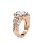 SKU: 0054 (22K) Split Shank Oval Halo Engagment Ring in Rose Gold.