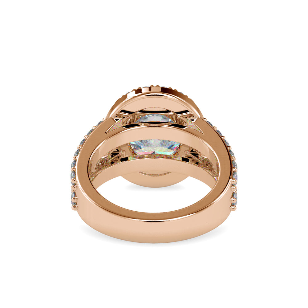 SKU: 0054 (10K) Split Shank Oval Halo Engagment Ring in Rose Gold.