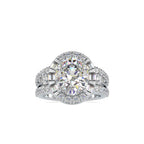 SKU: 0054 (18K) Split Shank Oval Halo Engagment Ring in Rose Gold.
