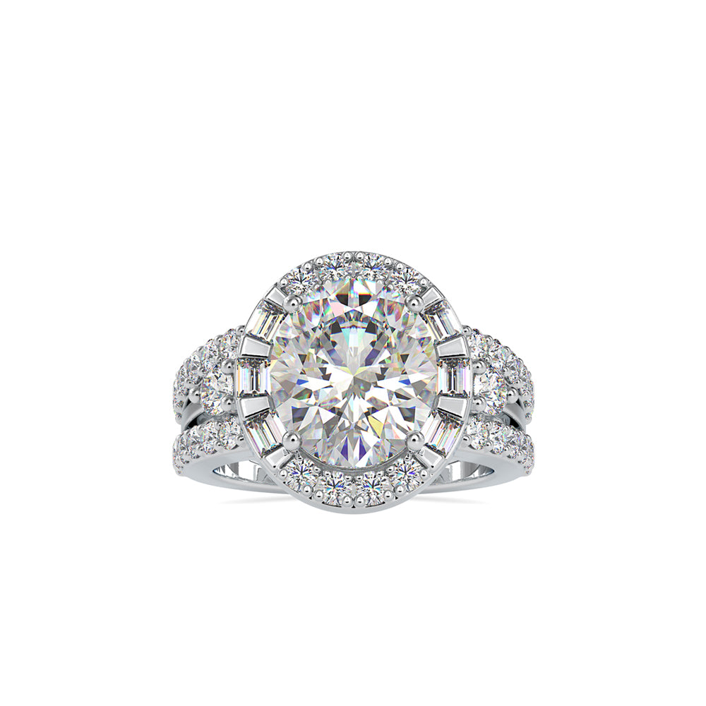 SKU: 0054 (18K) Split Shank Oval Halo Engagment Ring in Rose Gold.