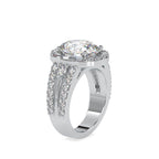 SKU: 0054 (10K) Split Shank Oval Halo Engagment Ring in Rose Gold.