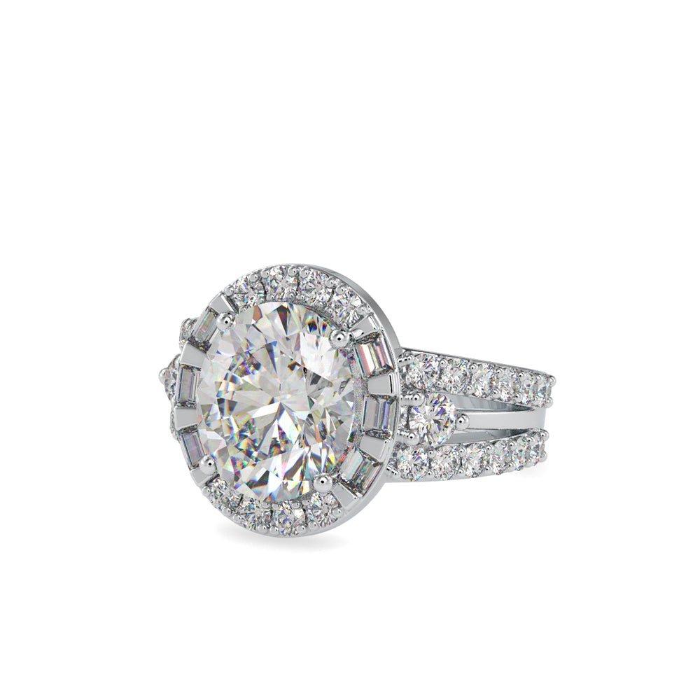 SKU: 0054 (10K) Split Shank Oval Halo Engagment Ring in Rose Gold.