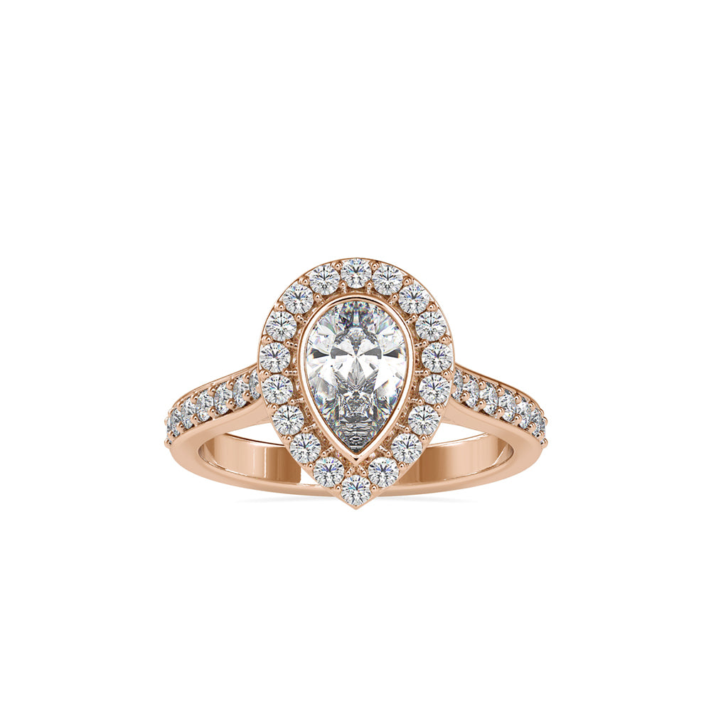 SKU: 0055 (14K) The Pearly Embrace engagment Ring In Rose Gold.