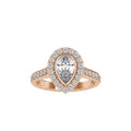 SKU: 0055 (14K) The Pearly Embrace engagment Ring In Rose Gold.