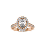 SKU: 0055 (18K) The Pearly Embrace engagment Ring In Rose Gold.