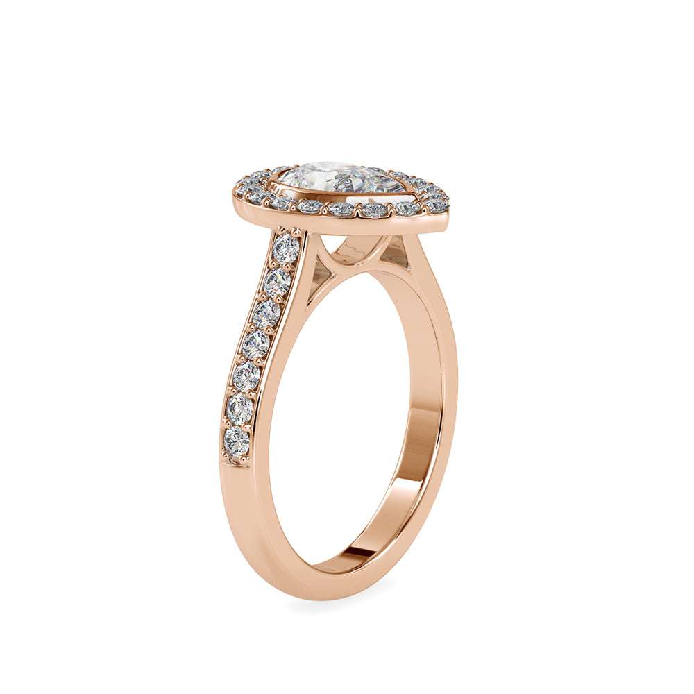 SKU: 0055 (18K) The Pearly Embrace engagment Ring In Rose Gold.