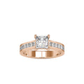 SKU: 0057 (18K) The princess Cut Solitaire Engagment Ring in Rose Gold.