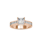 SKU: 0057 (10K) The princess Cut Solitaire Engagment Ring in Rose Gold.