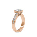 SKU: 0057 (22K) The princess Cut Solitaire Engagment Ring in Rose Gold.