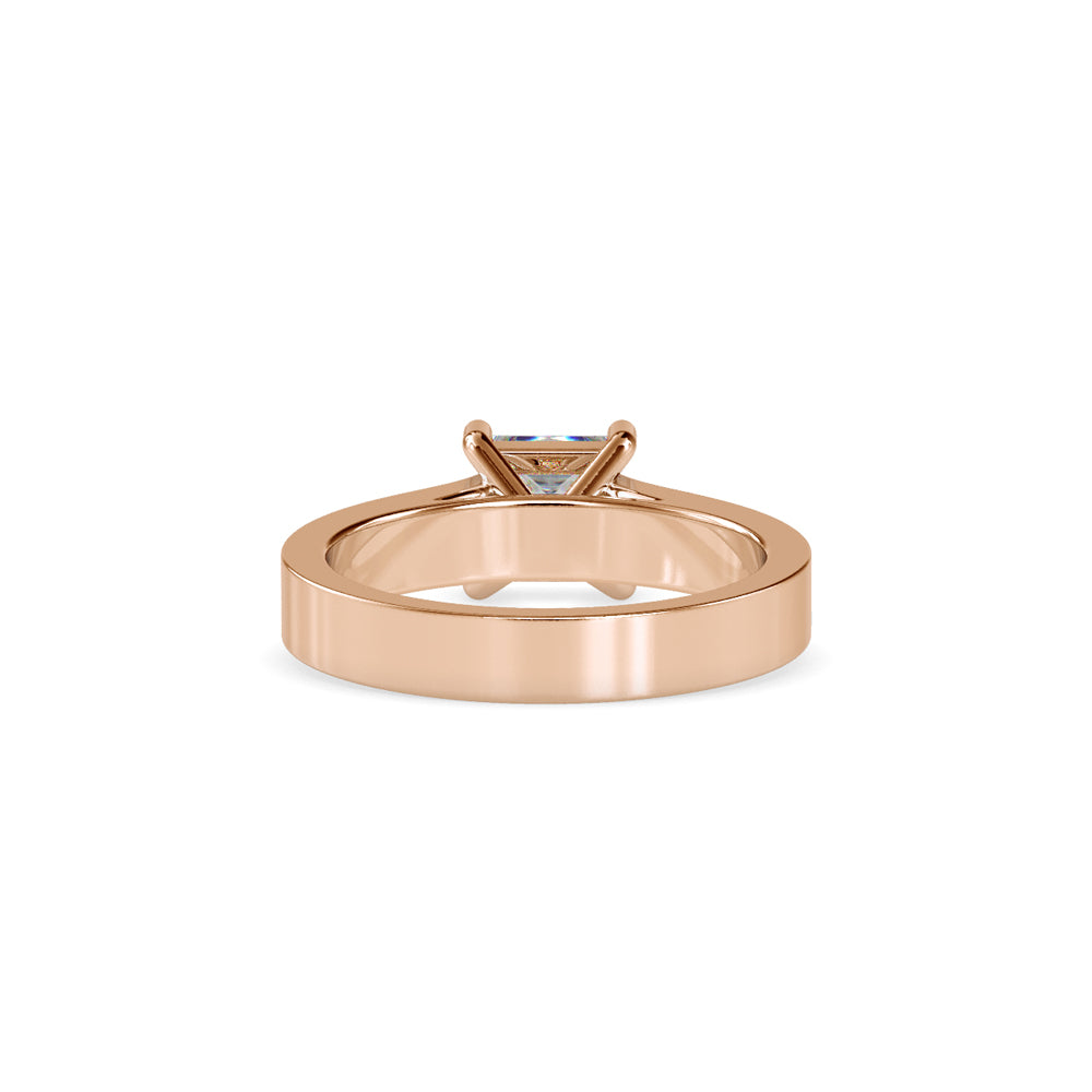 SKU: 0057 (18K) The princess Cut Solitaire Engagment Ring in Rose Gold.
