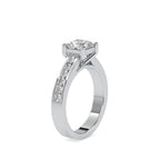 SKU: 0057 (10K) The princess Cut Solitaire Engagment Ring in Rose Gold.