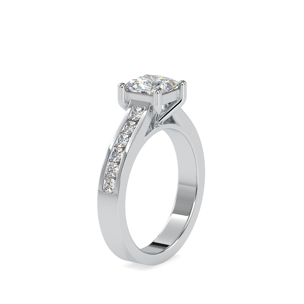 SKU: 0057 (18K) The princess Cut Solitaire Engagment Ring in Rose Gold.