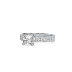SKU: 0057 (18K) The princess Cut Solitaire Engagment Ring in Rose Gold.