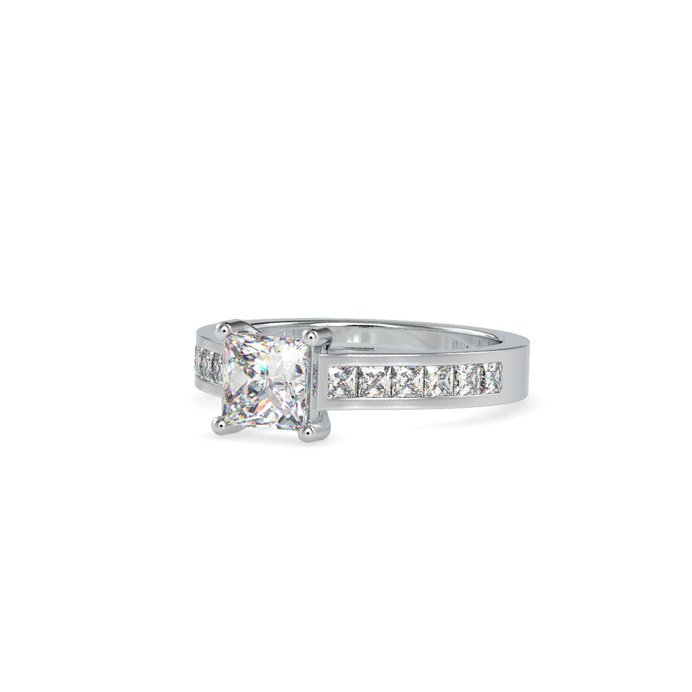 SKU: 0057 (18K) The princess Cut Solitaire Engagment Ring in Rose Gold.