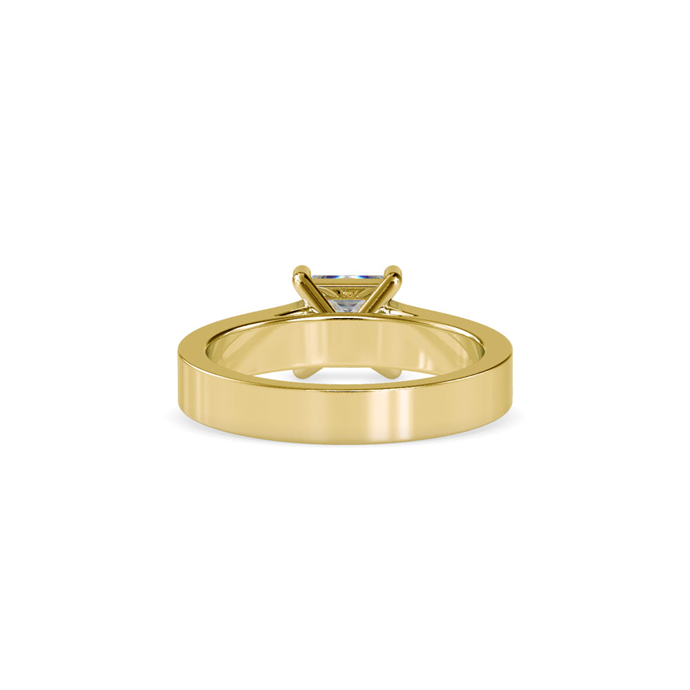 SKU: 0057 (10K) The princess Cut Solitaire Engagment Ring in Rose Gold.