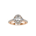 SKU: 0059 (10K) The Sparkling Cluster Oval Engagment Ring in Rose Gold.