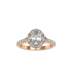 SKU: 0059 (18K) The Sparkling Cluster Oval Engagment Ring in Rose Gold.