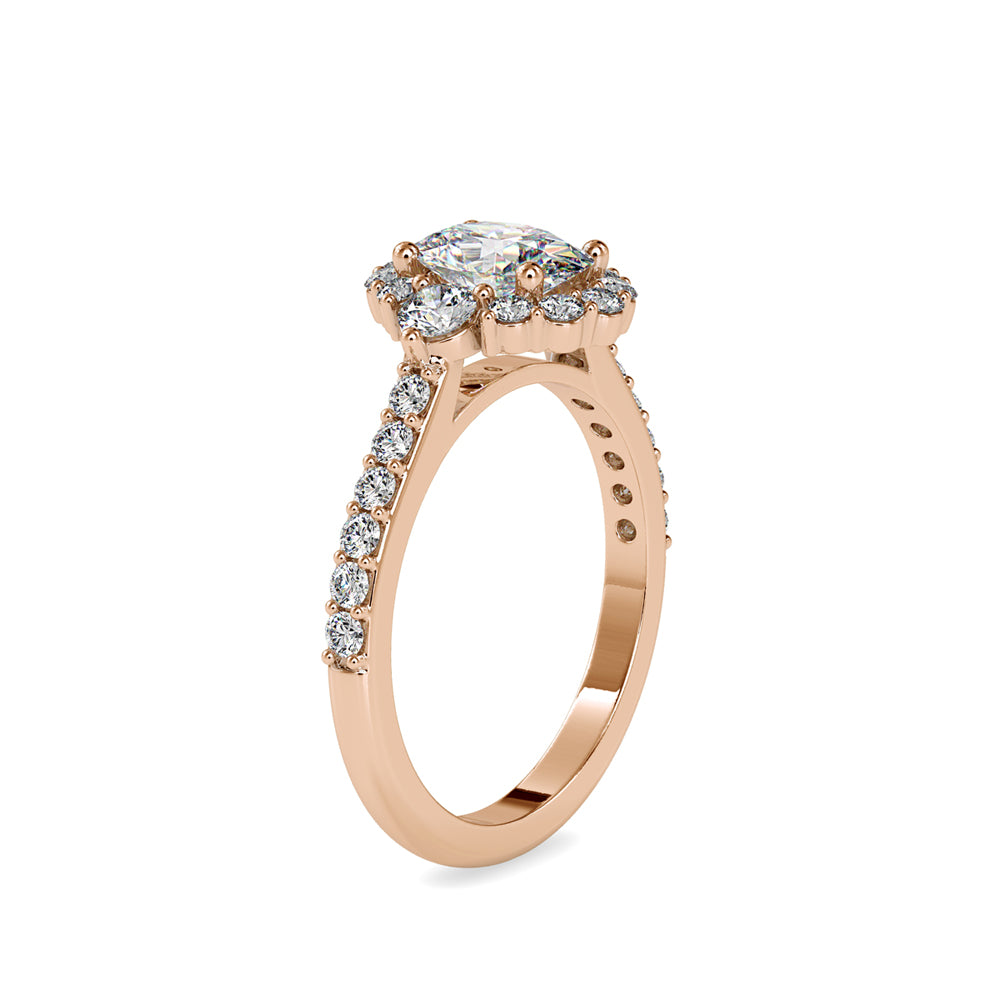SKU: 0059 (22K) The Sparkling Cluster Oval Engagment Ring in Rose Gold.