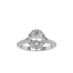 SKU: 0059 (14K) The Sparkling Cluster Oval Engagment Ring in Rose Gold.