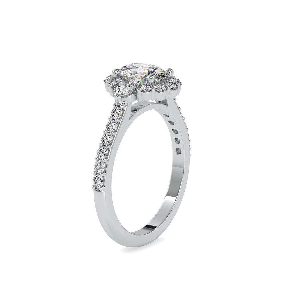 SKU: 0059 (18K) The Sparkling Cluster Oval Engagment Ring in Rose Gold.