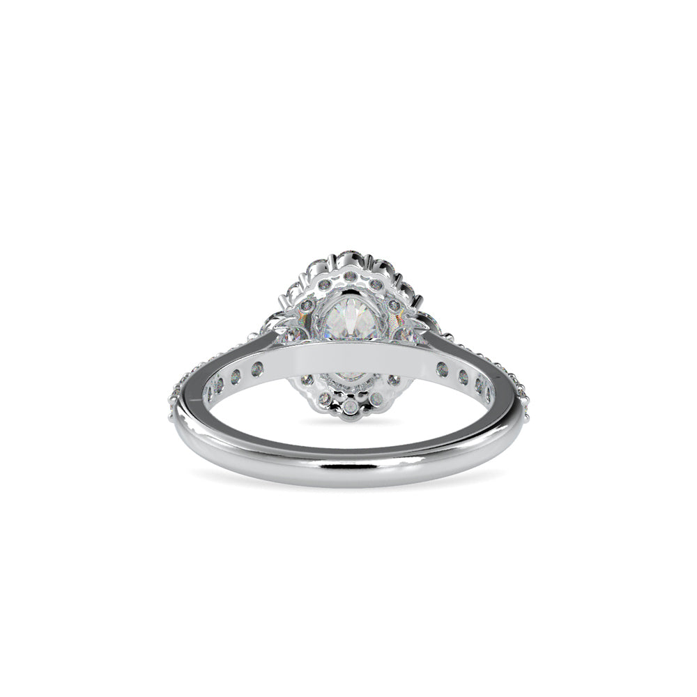 SKU: 0059 (22K) The Sparkling Cluster Oval Engagment Ring in Rose Gold.