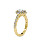 SKU: 0059 (18K) The Sparkling Cluster Oval Engagment Ring in Rose Gold.